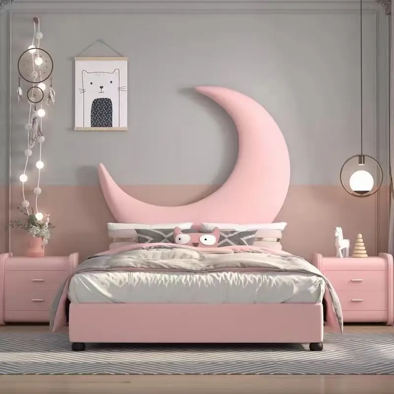 Luxury Kids Bedroom Furniture Upholstered Modern Wood Children Beds Kids Bed Room Set Furniture — view 1