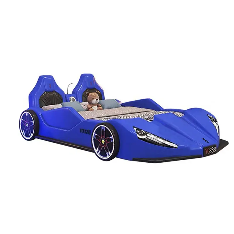 Luxury Kids Bedroom Furniture Children Kids Race Car Bed With Light and Music — image 6