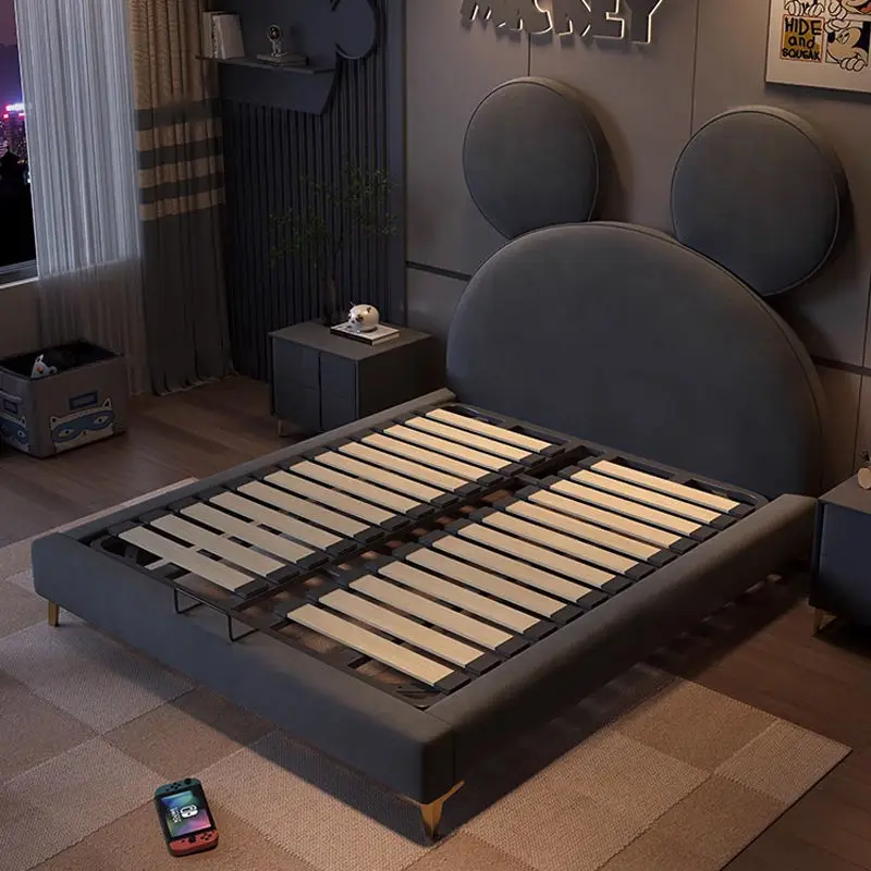 Customized Bed for Kids Bedroom Furniture Set Upholstered Kids Beds Wooden Home Boys Bed — image 4