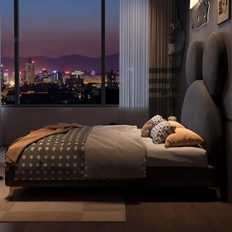 Customized Bed for Kids Bedroom Furniture Set Upholstered Kids Beds Wooden Home Boys Bed — image 7