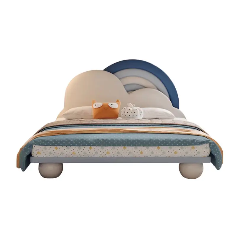 Luxury Kids Bed Room Furniture Boys Bedroom Design Children Bed Upholstered Leather Girls Beds — image 6