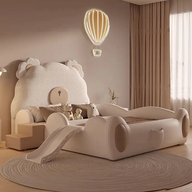 Factory Wholesale Kids' Babies' Bedding Design Single Size Children Bed Double Leather Kids' Beds — image 2