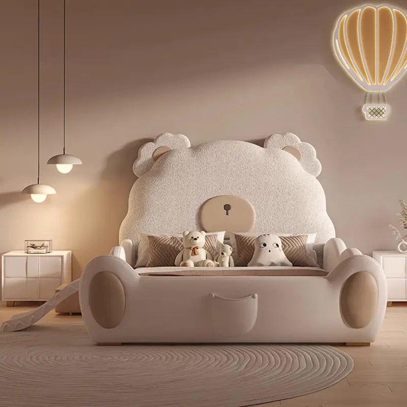 Factory Wholesale Kids' Babies' Bedding Design Single Size Children Bed Double Leather Kids' Beds — image 3