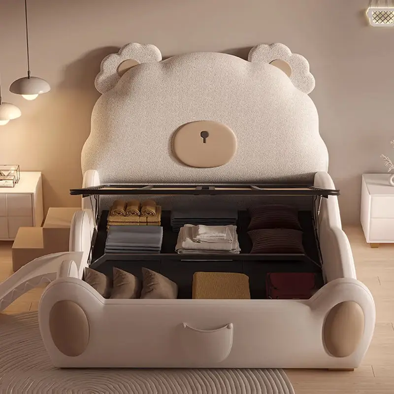 Factory Wholesale Kids' Babies' Bedding Design Single Size Children Bed Double Leather Kids' Beds — image 6