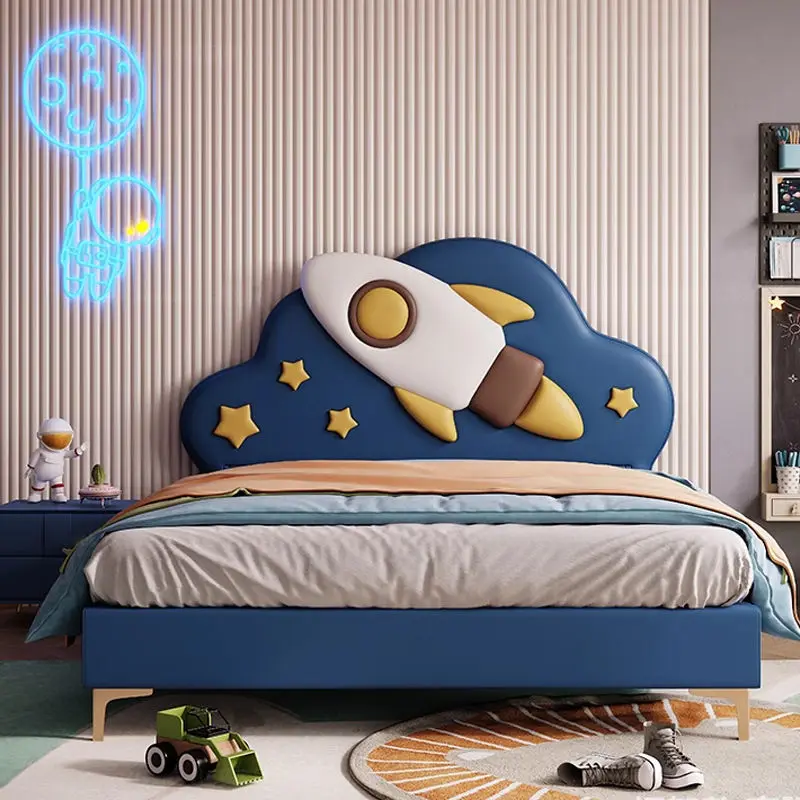 Latest Designs Nordic Style General Use Modern Home Double Size Kids Bed Wooden Bed — image 3