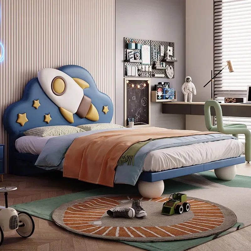 Latest Designs Nordic Style General Use Modern Home Double Size Kids Bed Wooden Bed — image 6