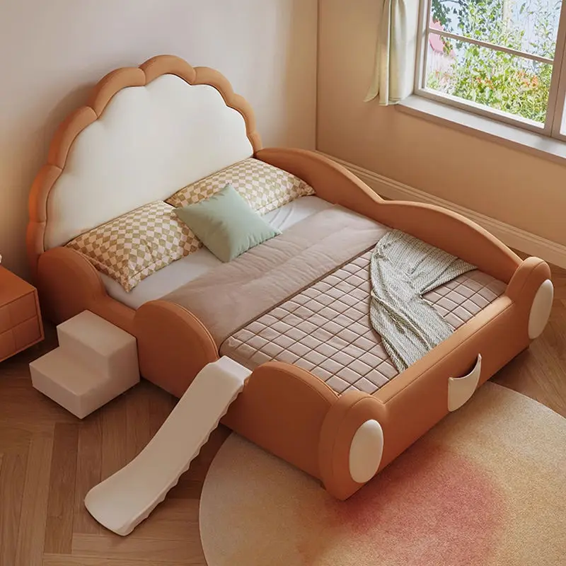 Modern Furniture Hot Sale Children's Bed Design Furniture Leather Kids Bed — view 1