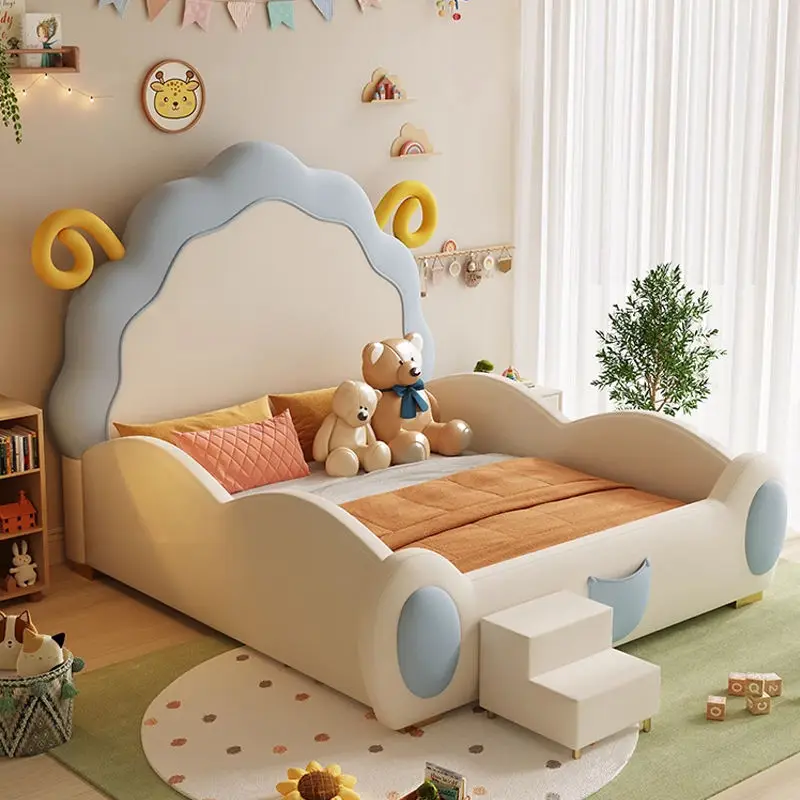 Modern Wholesale Custom Child Bed Single Double Children Girl Kids Beds Set — image 2