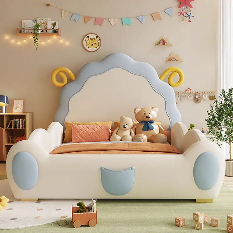 Modern Wholesale Custom Child Bed Single Double Children Girl Kids Beds Set — image 3