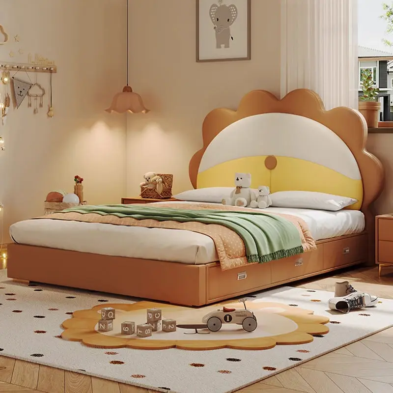 Factory Wholesale Child Beds Luxury Kids Bedroom Furniture Children Beds Double Kids Bed — image 3