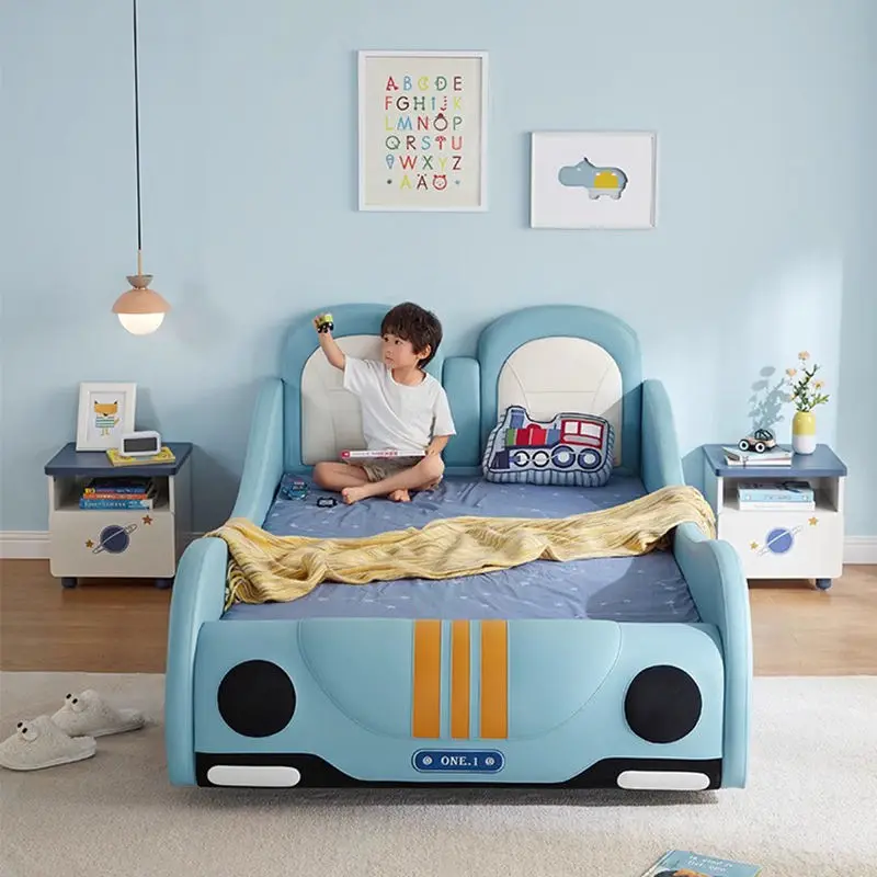 Luxury Bedroom Furniture Kids Car Bed Children Race Car Bed With Led Light and Music Bedroom Furniture Set for Boys — view 1