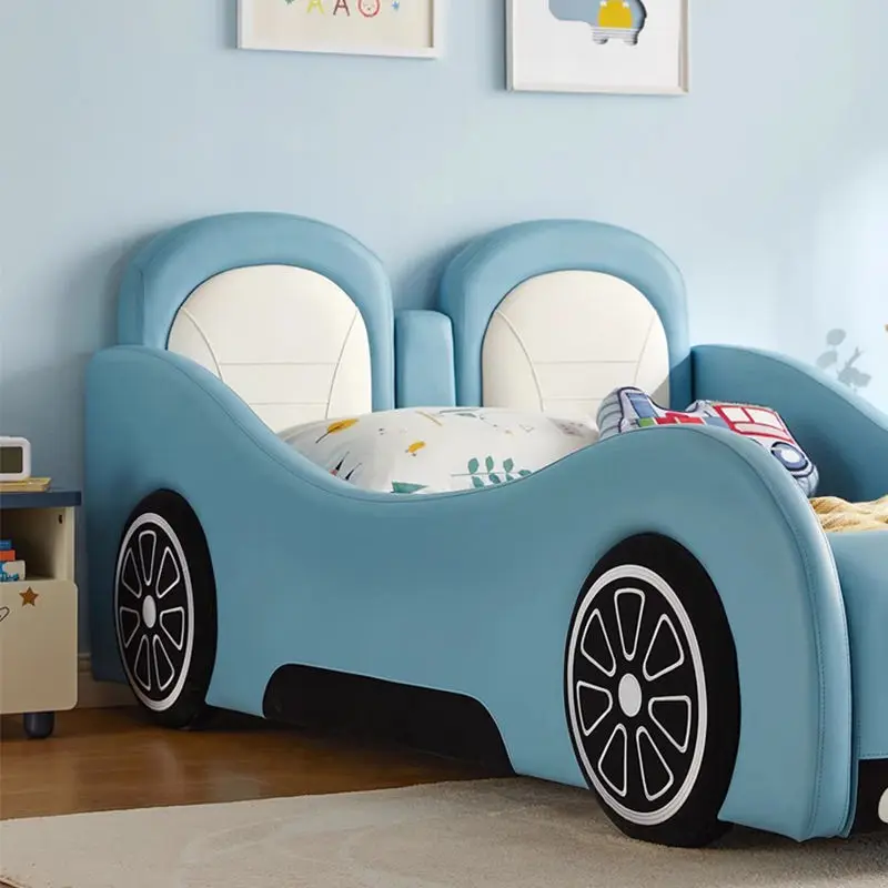 Luxury Bedroom Furniture Kids Car Bed Children Race Car Bed With Led Light and Music Bedroom Furniture Set for Boys — image 4