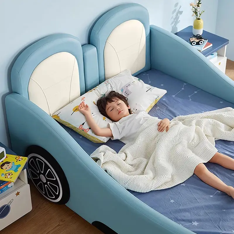 Luxury Bedroom Furniture Kids Car Bed Children Race Car Bed With Led Light and Music Bedroom Furniture Set for Boys — image 6