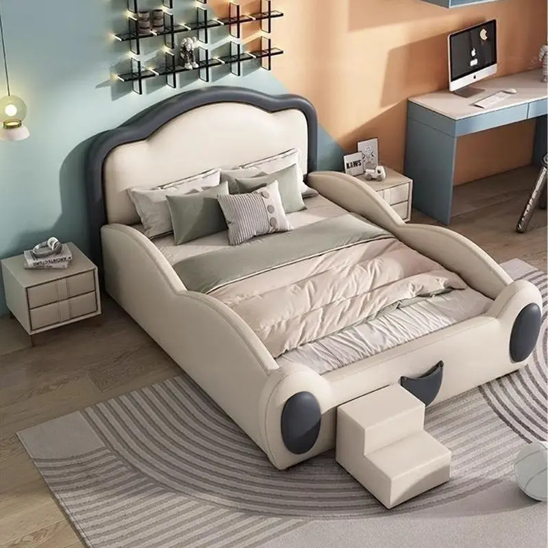 Latest Design Soft Bed Lovely Kids Bed for Children Bedroom Furniture With Slide — image 2