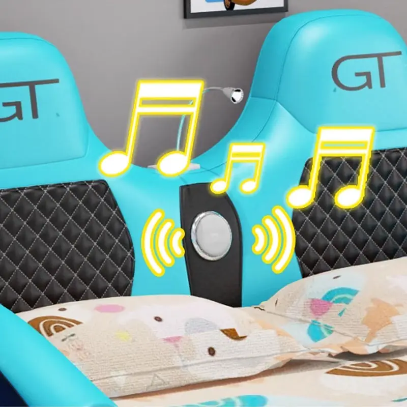 Home Bedroom Furniture Kids Race Car Children With Led Light and Music Kids Bed — image 6
