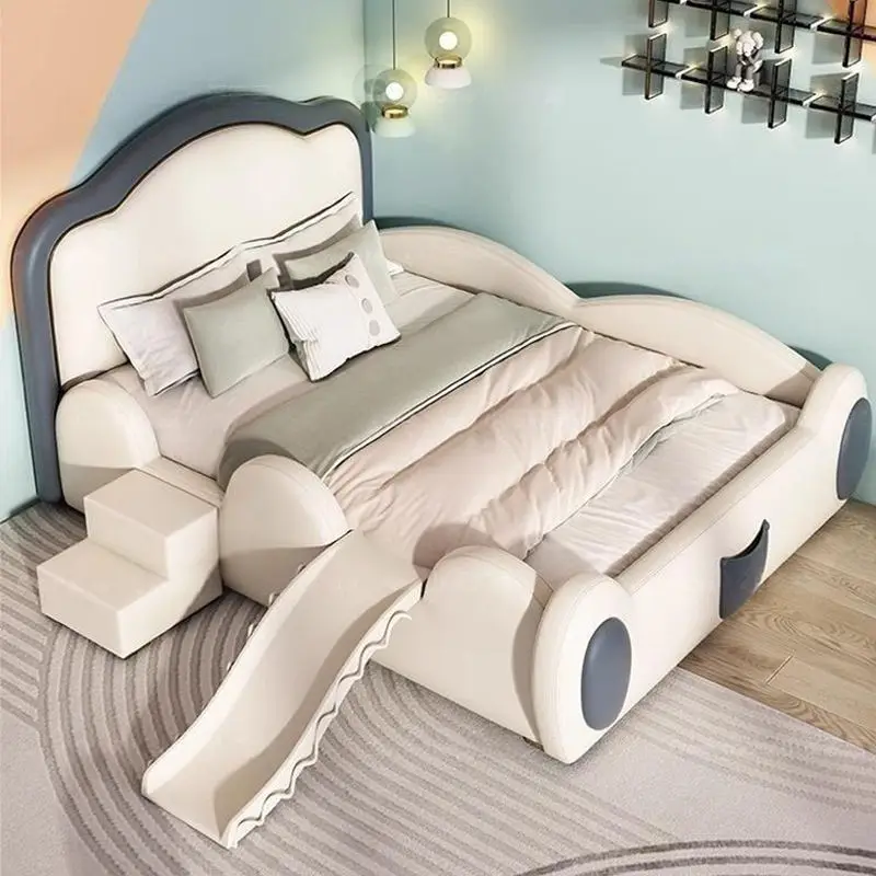 Latest Design Soft Bed Lovely Kids Bed for Children Bedroom Furniture With Slide — image 4