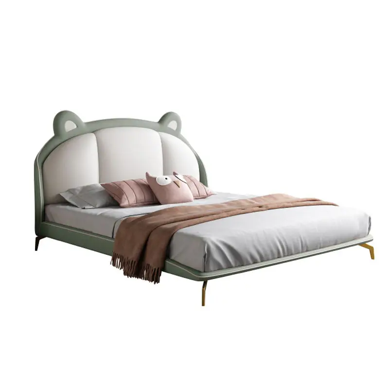 Modern Children Bed for Bedroom Furniture Cute Cartoon Upholstered Girl Bed Kids' Bed — image 5