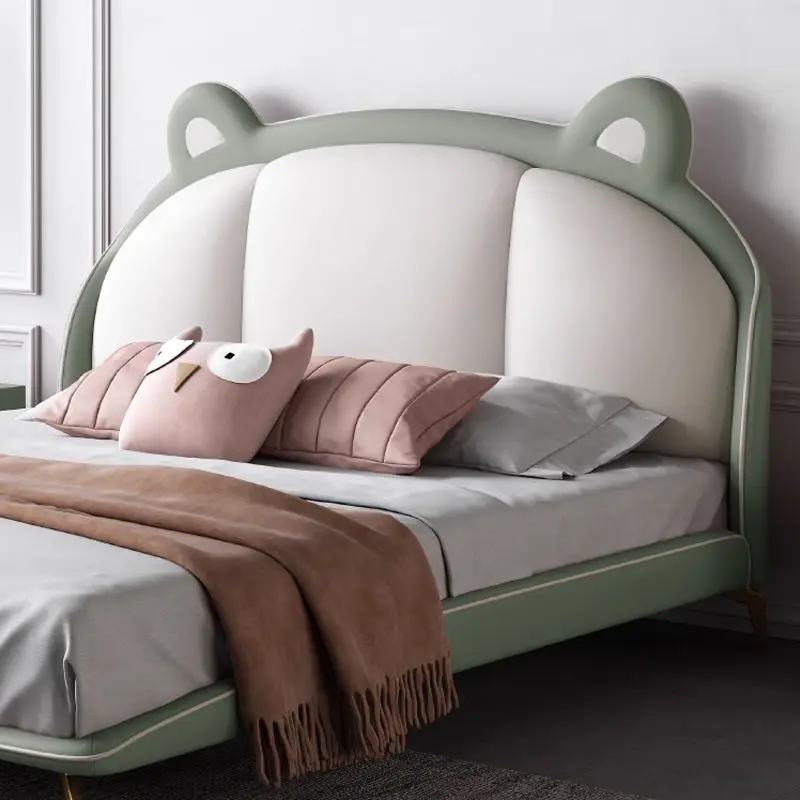 Modern Children Bed for Bedroom Furniture Cute Cartoon Upholstered Girl Bed Kids' Bed — image 6