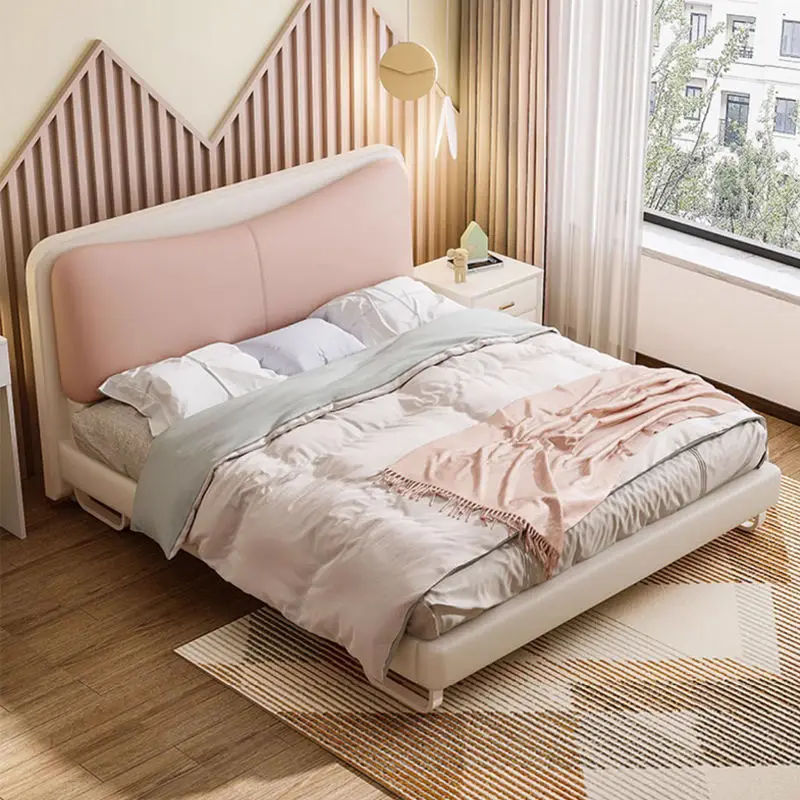 Modern Children's Double Kids Bed Solid Wood Frame Customized Color & Size Hotel Bedroom Furniture Set for Girls and Boy — view 1