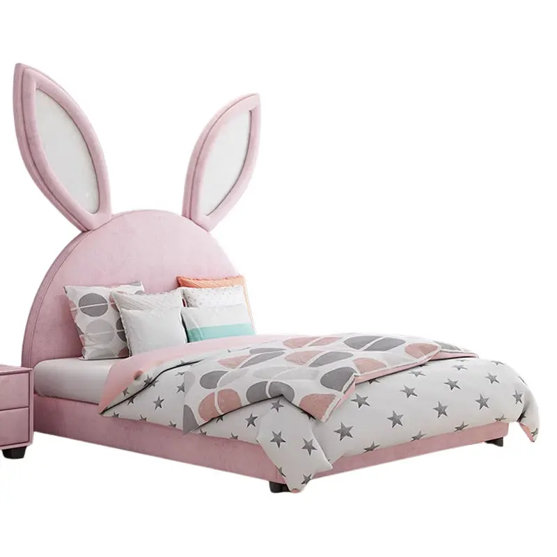 Modern Home Bed Rabbit Cartoon Children Bedroom Furniture Upholstered Kids Beds — image 6