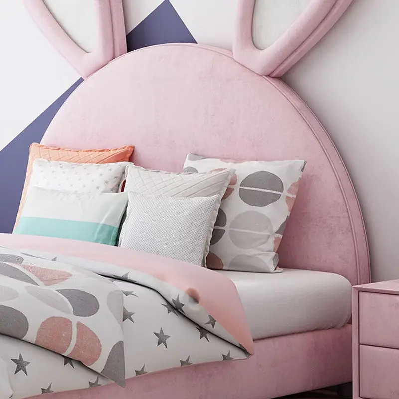 Modern Home Bed Rabbit Cartoon Children Bedroom Furniture Upholstered Kids Beds — image 7