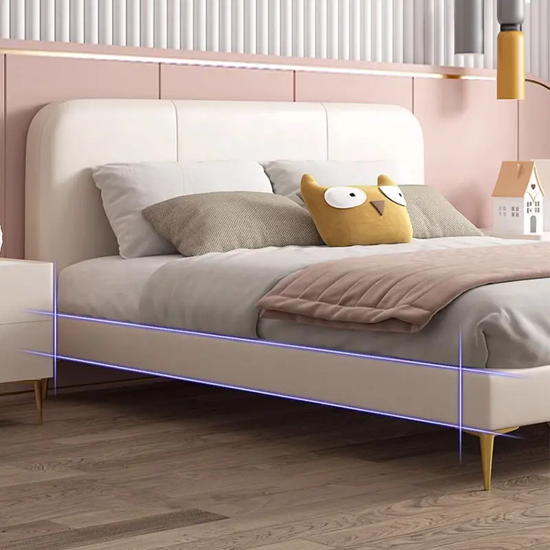 Modern Beds Single Children Upholstered Bedroom Furniture Child Girl Bedroom Princess Pink Kids Bed — image 6