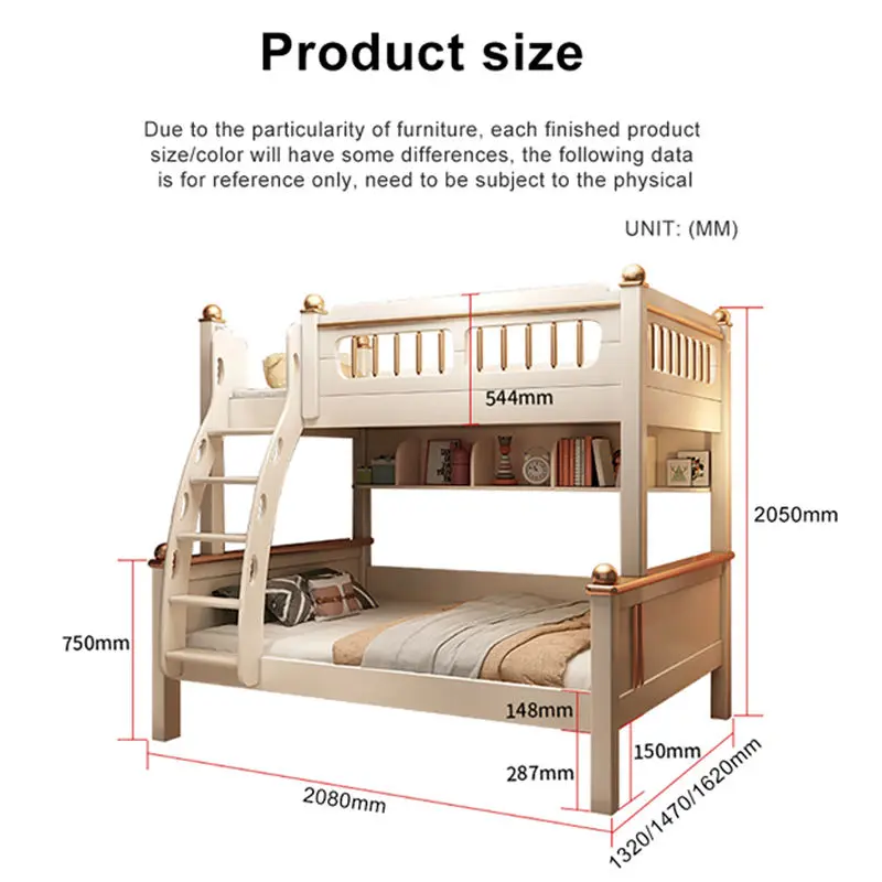 High Quality Contemporary Wooden Frame Bunk Bed with Stair Locker Kids' Bedroom Furniture for Children Hotel & Apartment Use — image 6