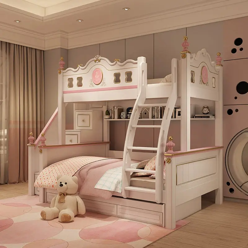 Modern Design Multi-functional Wood Comfortable Children's Twin Size Bunk Beds with Stairs Bookcase Apartment & Hotel-Friendly — image 3