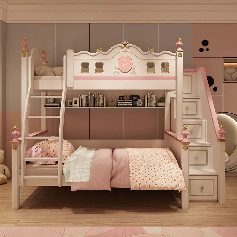 Modern Design Multi-functional Wood Comfortable Children's Twin Size Bunk Beds with Stairs Bookcase Apartment & Hotel-Friendly — image 4