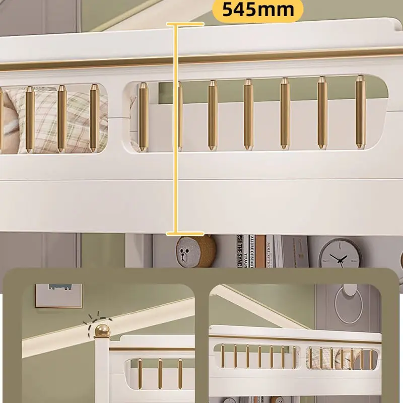 Wood Children Bunk Bed with Dual Purpose Storage Contemporary Design for Apartment & Hotel Use Girl Princess — image 4