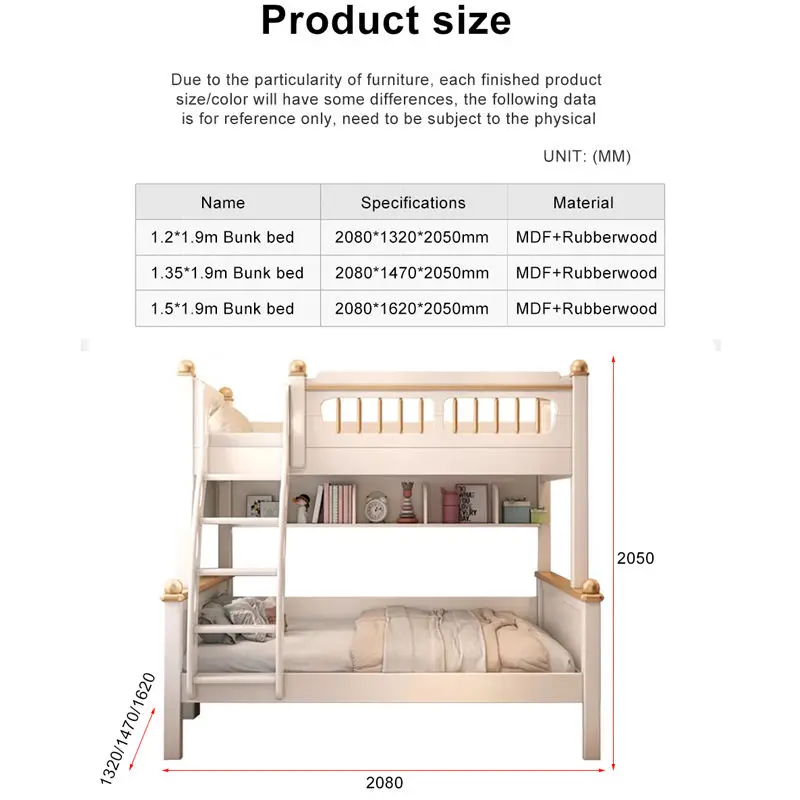 Wood Children Bunk Bed with Dual Purpose Storage Contemporary Design for Apartment & Hotel Use Girl Princess — image 6