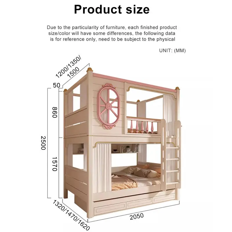 Modern Functional Kids Home Furniture Converted Guarded Bed Full Size Wood Corner Loft Bunk Bed Stairs Apartment Hotel — image 6