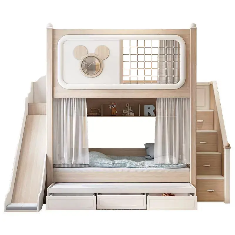 High Quality Wooden Contemporary Bunk Bed Comfortable Modern Kids' Bedroom Furniture for Children Apartment — image 5