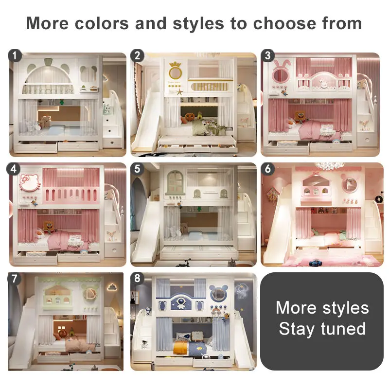 Modern Wood Contemporary Bunk Bed for Kids Comfortable Strong Sturdy Twin Queen Size for Bedroom Hotel School or Apartment — image 6