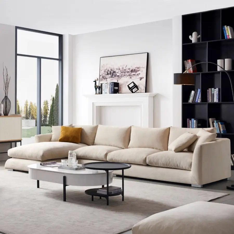 Factory Wholesale Living Room Furniture Nordic Modular Sectional Couch Sofa Sets — image 3