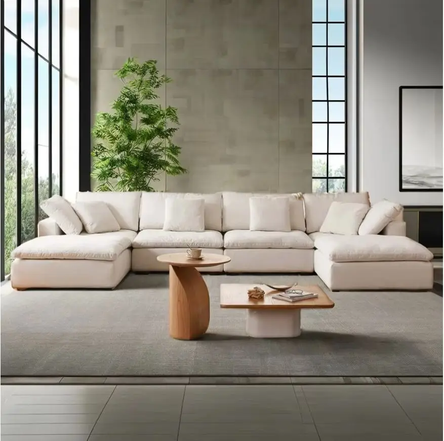 Light Luxury Italian Home Furniture Sofa Set Furniture Living Room Lounge Sofa Sets Modern Fabric Velvet Sofa Set Furniture — image 2