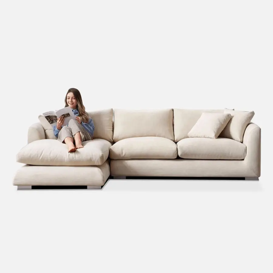 Factory Wholesale Living Room Furniture Nordic Modular Sectional Couch Sofa Sets — image 7