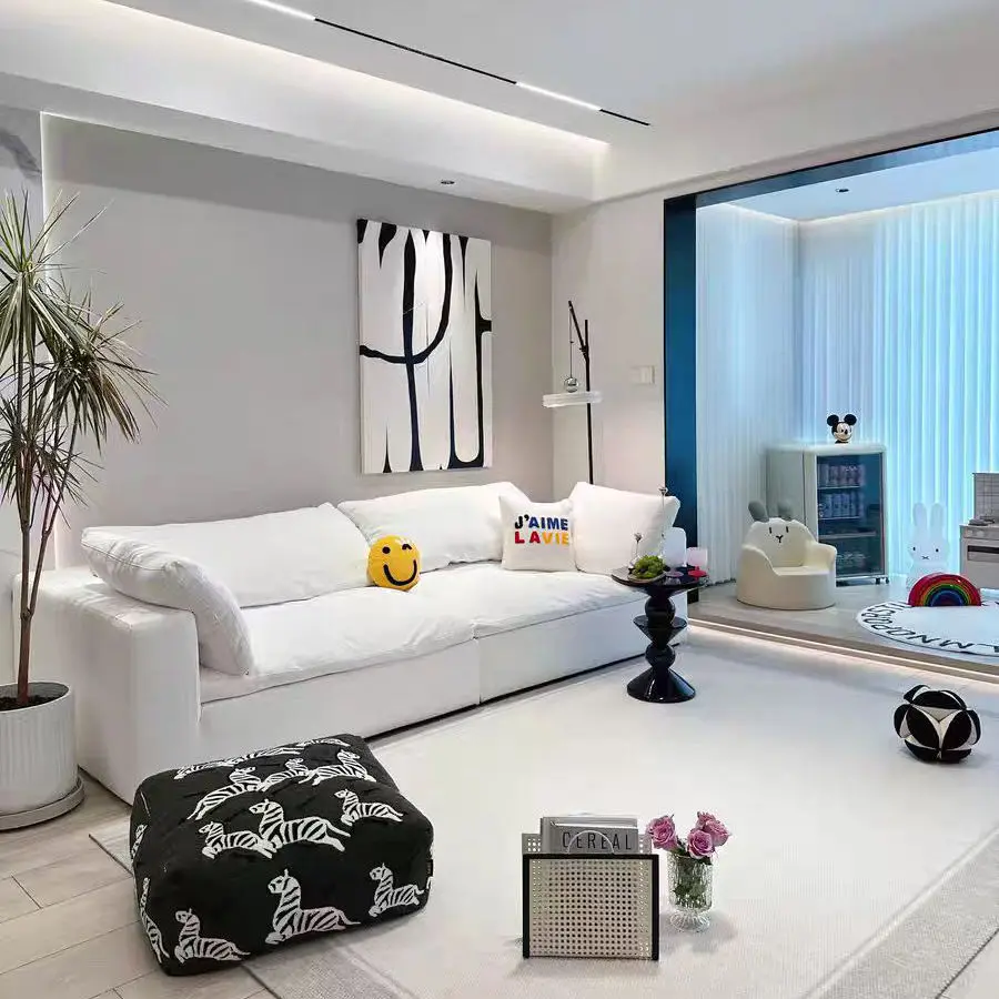 Light Luxury Italian Home Furniture Sofa Set Furniture Living Room Lounge Sofa Sets Modern Fabric Velvet Sofa Set Furniture — image 5