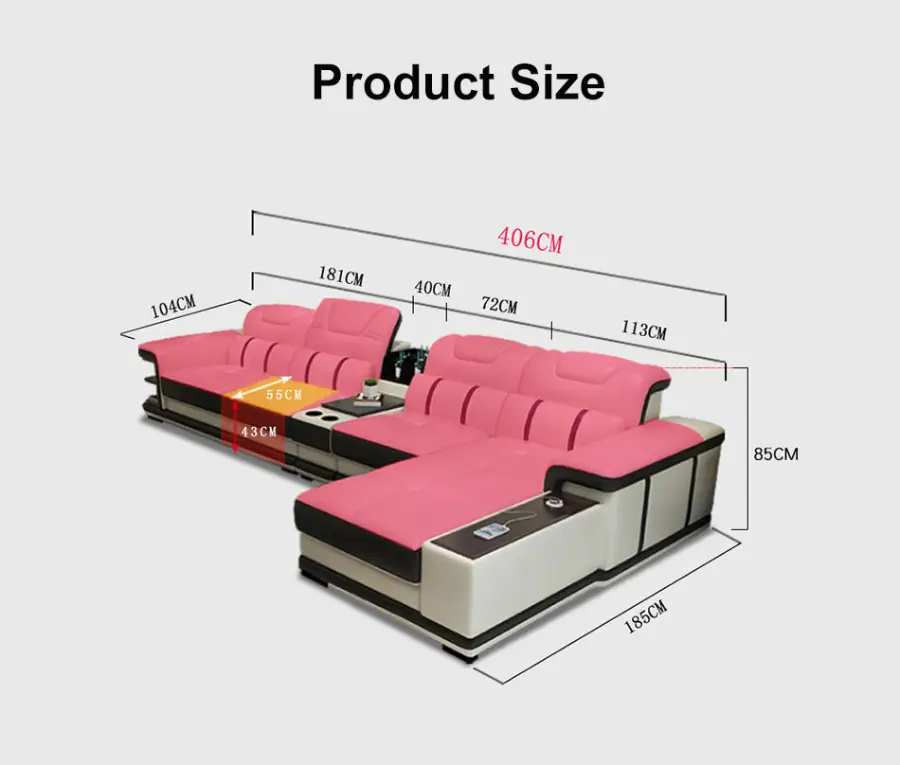 Modern Cheap Sofas l Shape White Luxury Leather Corner Sectional Sofa Set Furniture Living Room — image 7