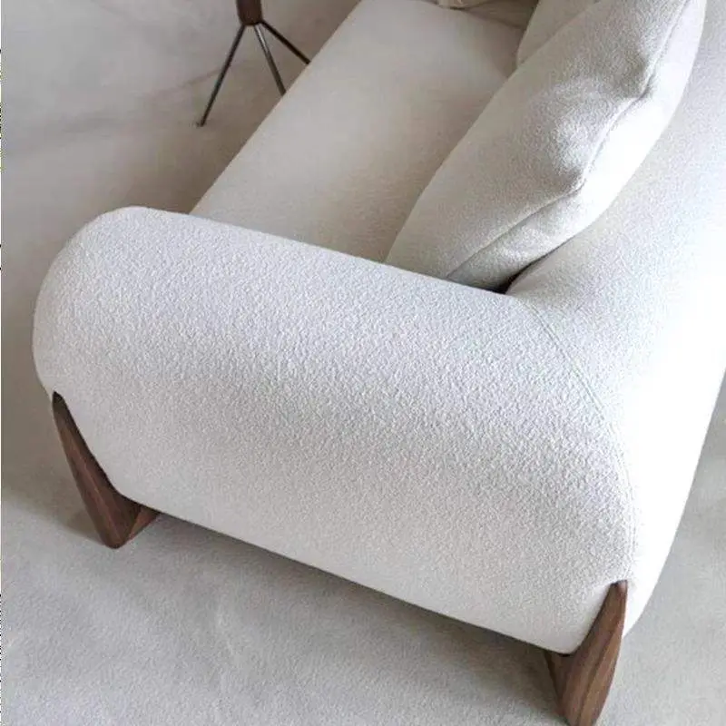 Factory Outlet Modern Couch Sofa Set Furniture Luxury Teddy Velvet Fabric Living Room Sofas with Solid Wood Leg — image 3