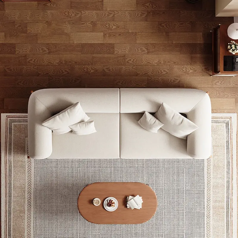 Factory Outlet Modern Couch Sofa Set Furniture Luxury Teddy Velvet Fabric Living Room Sofas with Solid Wood Leg — image 5