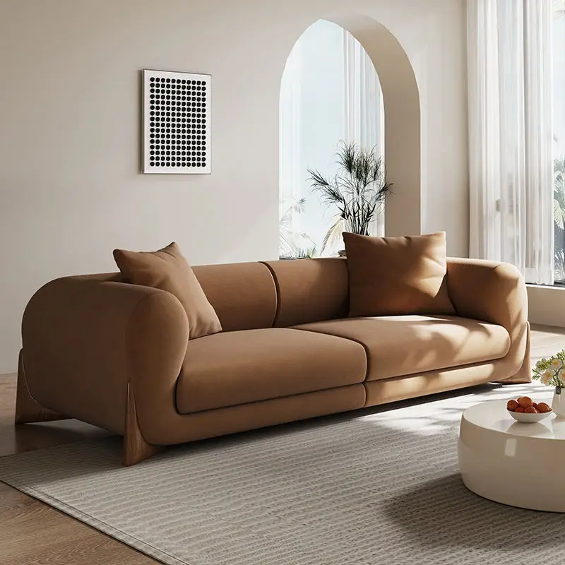 Factory Outlet Modern Couch Sofa Set Furniture Luxury Teddy Velvet Fabric Living Room Sofas with Solid Wood Leg — image 6