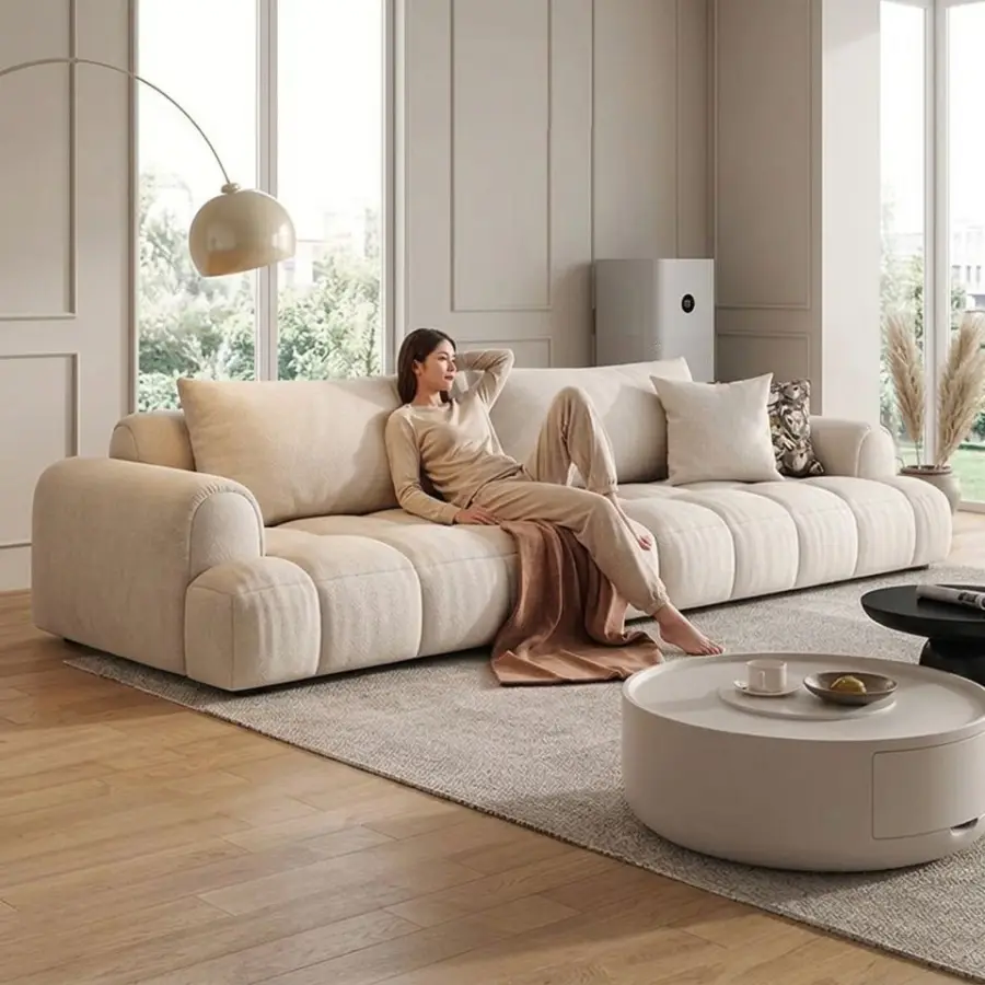Luxury Modern Design Home Furniture Fabric Lounge Couch Corner Velvet Sectional Sofas Set Furniture Living Room — view 1