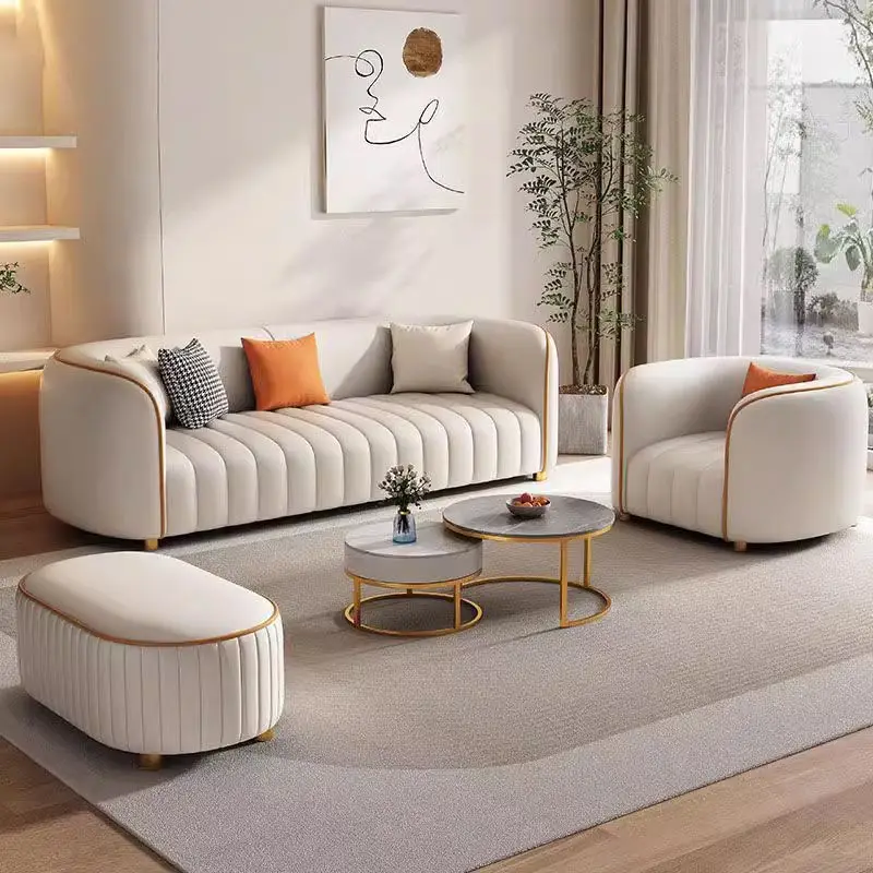 Luxury Sofas Living Room Furniture Sets Home Popular Leather Living Room Sofa Set — view 1