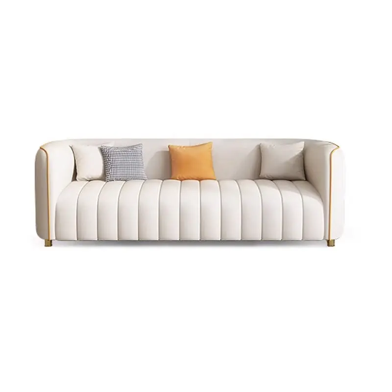 Luxury Sofas Living Room Furniture Sets Home Popular Leather Living Room Sofa Set — image 6