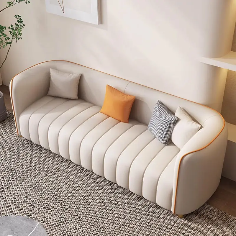 Luxury Sofas Living Room Furniture Sets Home Popular Leather Living Room Sofa Set — image 7