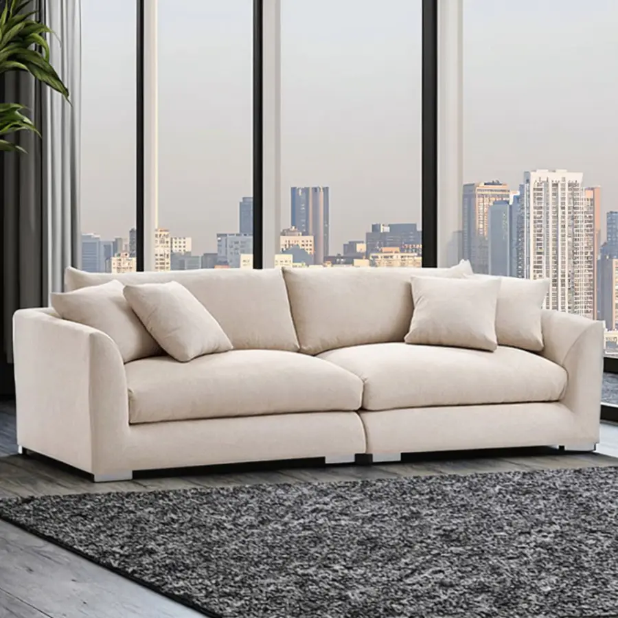 Modern Minimalist Sectional Living Room Sofas Fabric Couches Living Room Furniture Sofa Set — image 3