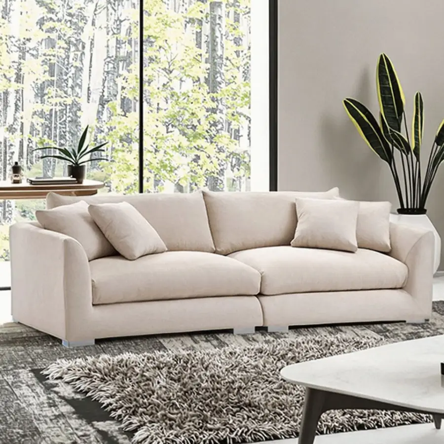 Modern Minimalist Sectional Living Room Sofas Fabric Couches Living Room Furniture Sofa Set — image 4