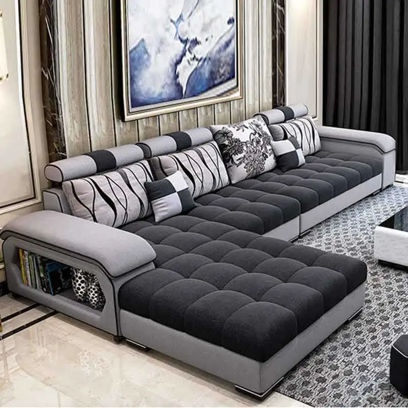 European Living Room Sofas Modern Couch Fabric U Shape Corner Sofa Luxury Sofa Set Furniture — view 1