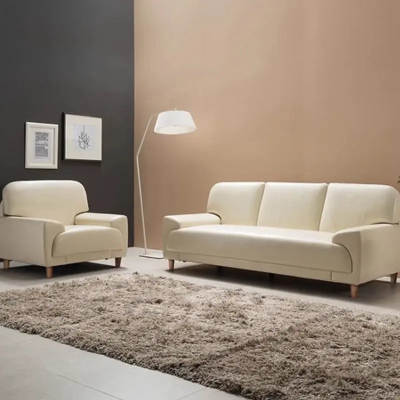 Factory Wholesale Modern Sofa Set Furniture Upholstery Leather Sofas Living Room — view 1